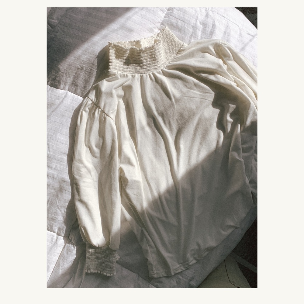 White mock-neck top!